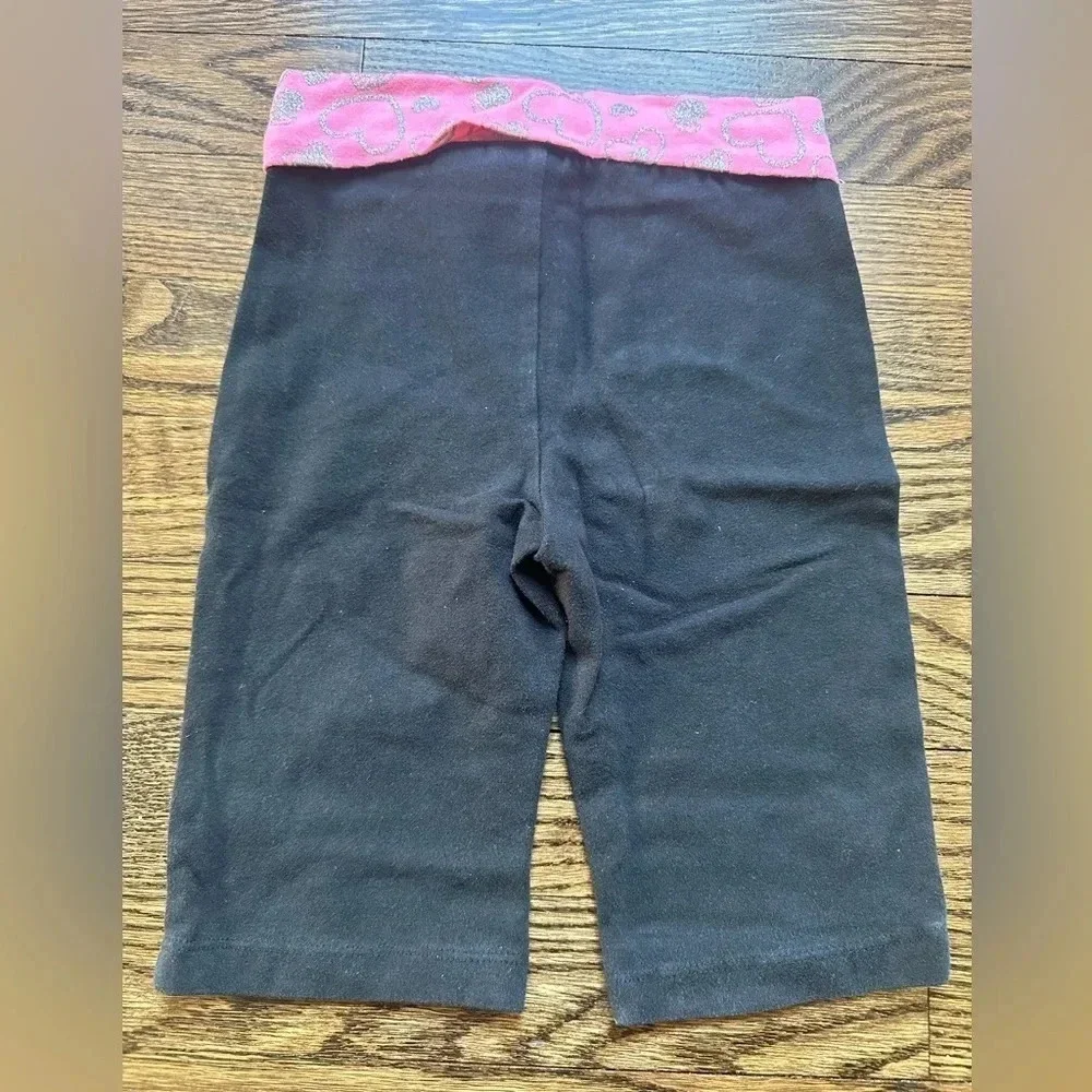Jumping Beans Black and Pink Band with Hearts Casual Pull on Pants Size 24 Month